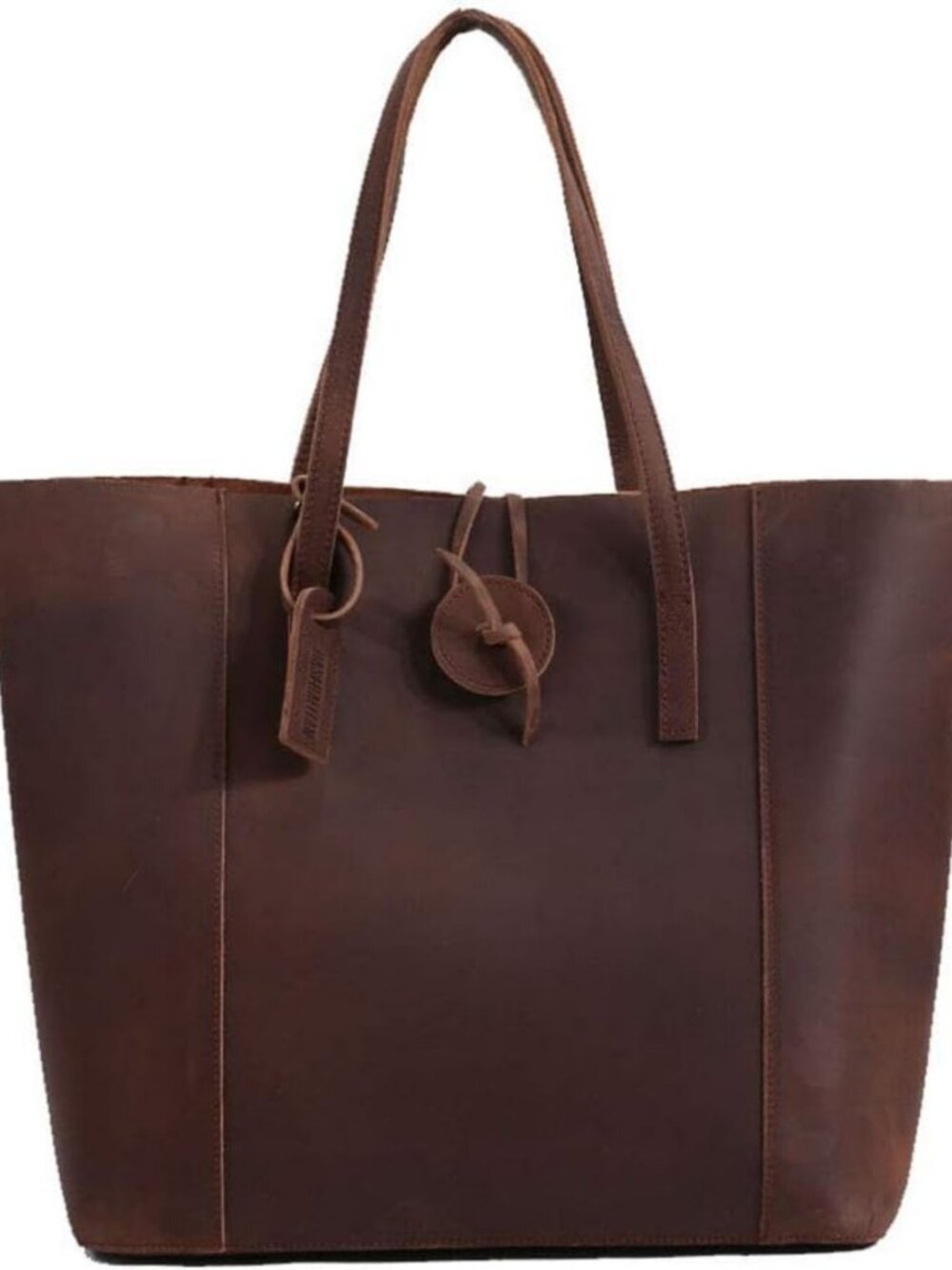 Vintage Cowhide Leather Tote Bag - Large Size Baseball Glove Design, Stylish